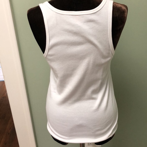 Tory Burch White Tank Top with Leather Sequins - Picture 5 of 10